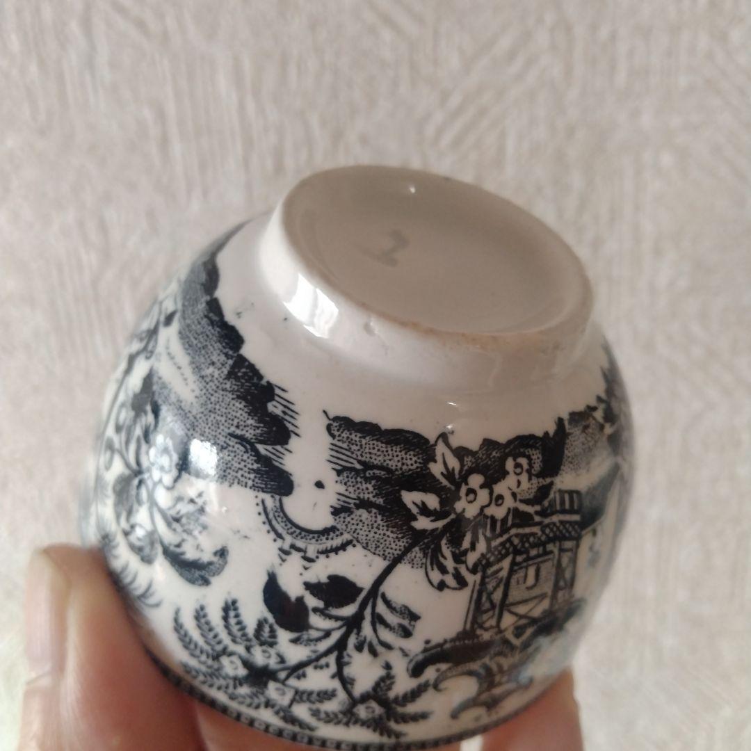 銅板転写カップ中国古玩シノワズリ酒器猪口
