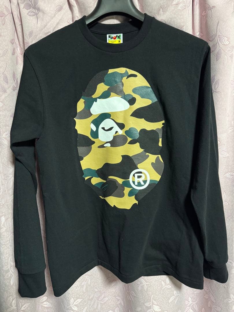 トップス BAPE 1ST CAMO BIG APE HEAD LS TEE
