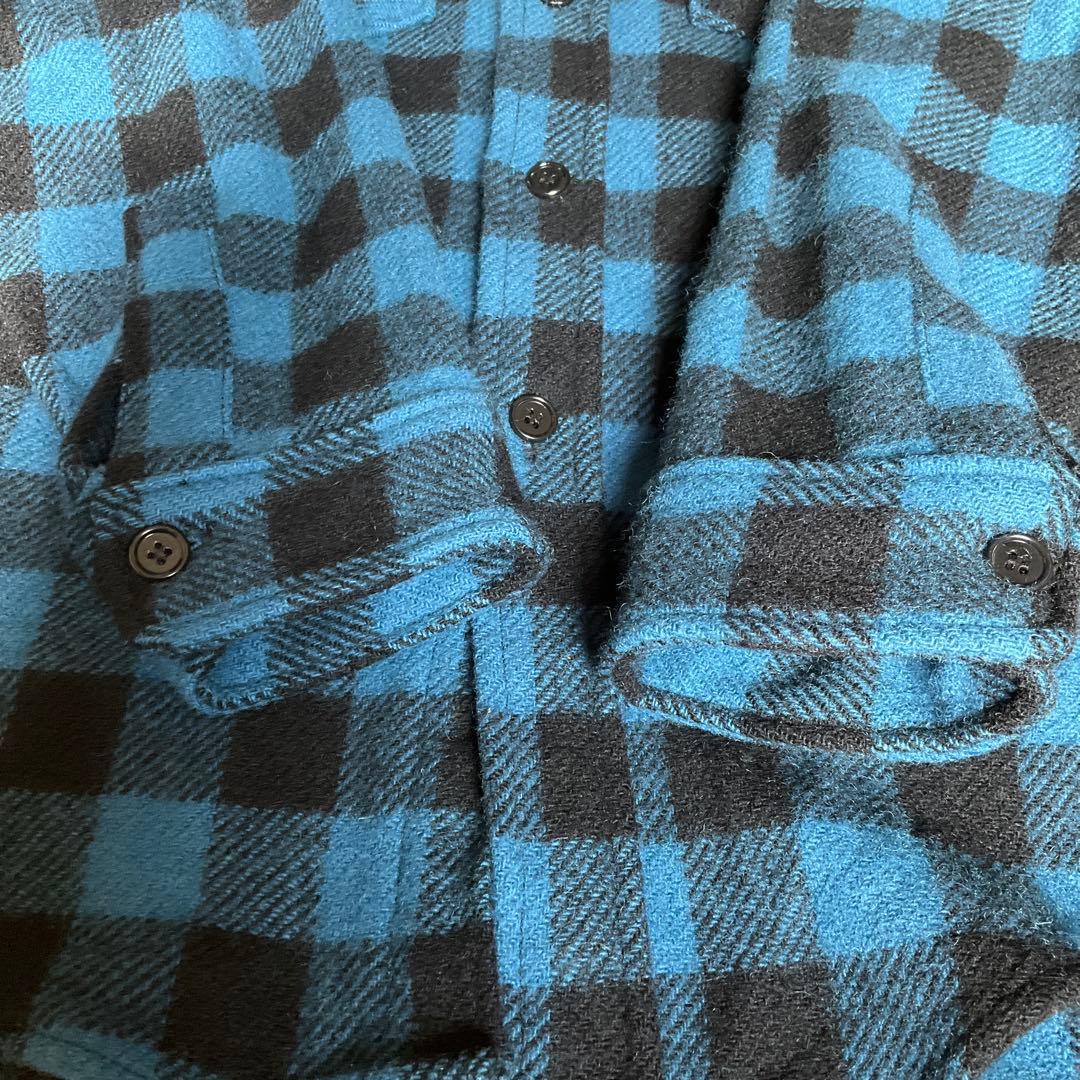 LL bean 70s 80s ブロックチェックウールシャツ　ビンテージ　M