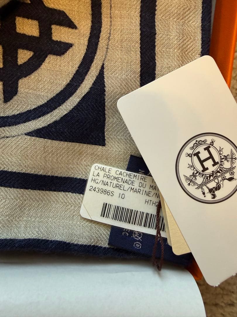 HERMES エルメス カレジェアン 朝の散歩 カシミヤシルク 新品タグ付き