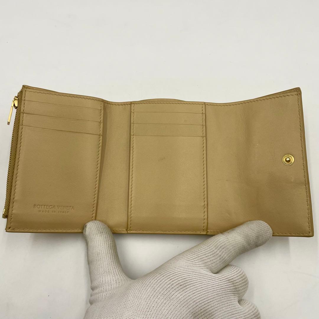 極美品✨ボッテガ カセット クロコダイル プラリネ コンパクトウォレット折り財布