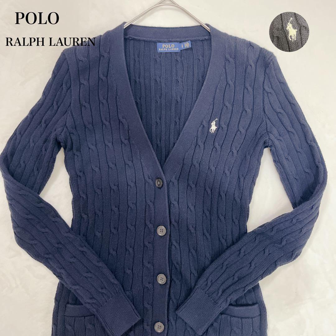 Polo Ralph Lauren ネイビー Vネックカーディガン M