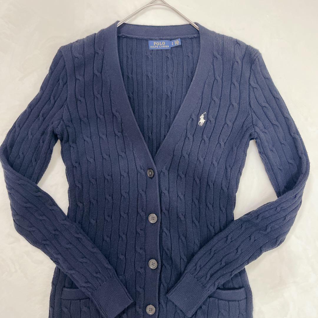 Polo Ralph Lauren ネイビー Vネックカーディガン M