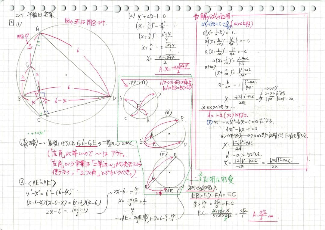 塾講師のオリジナル 数学解説 慶應 女子 志木 義塾 早稲田 実業 学院 本庄