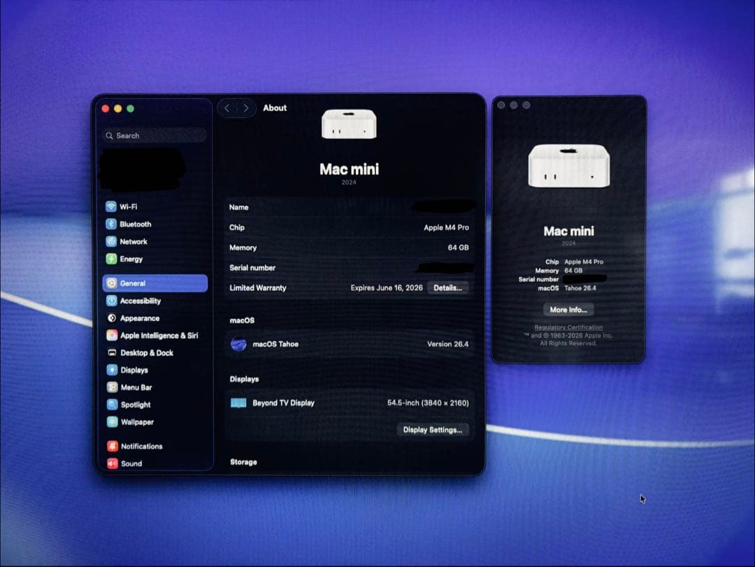 Macデスクトップ Mac Mini M4 Pro 64GB 1TB