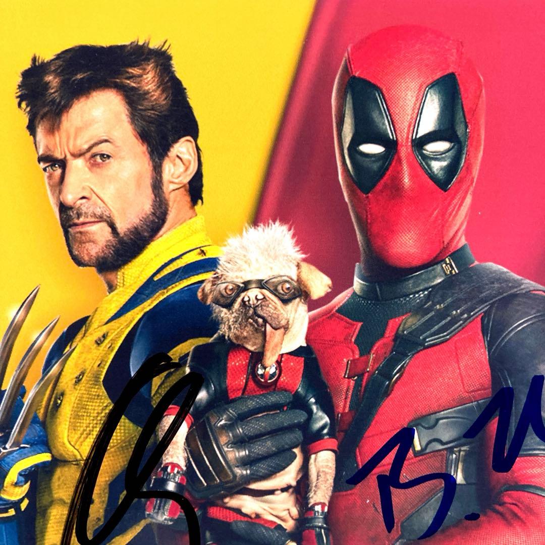 ヒュージャックマンとライアンレイノルズ直筆サイン入り2Lサイズ写真