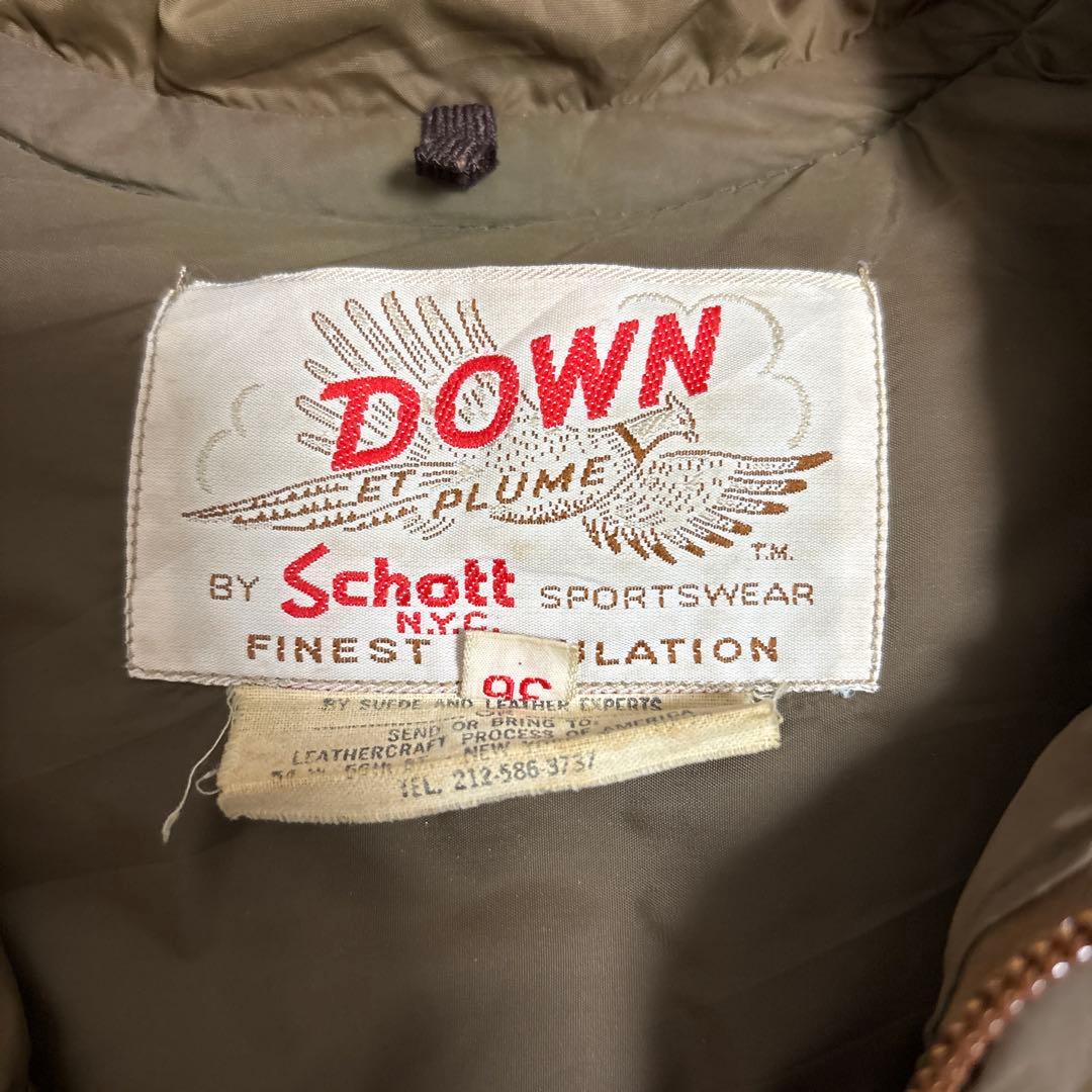 トップス SCHOTT LEATHER DOWN VEST