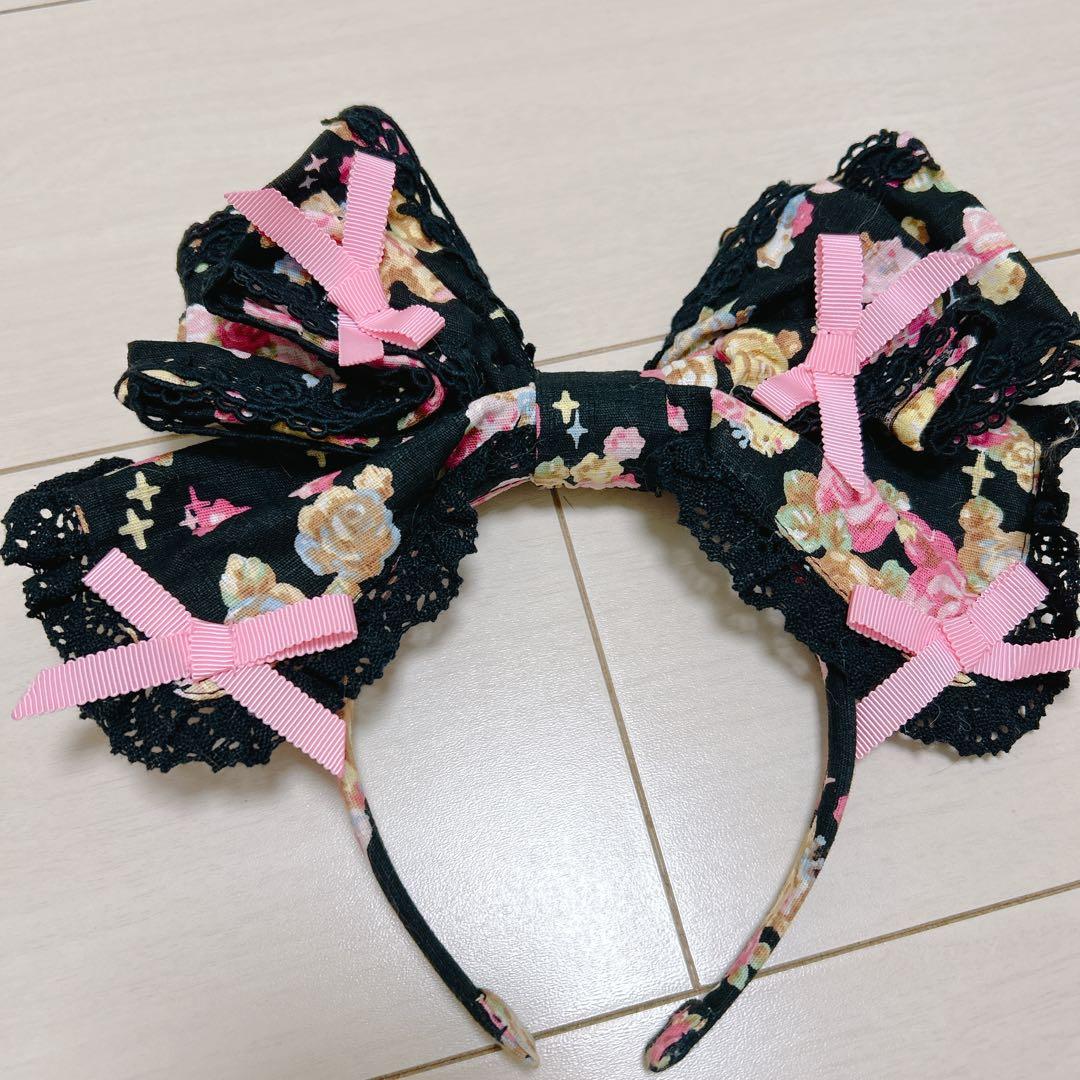 BABY ちびねこブーケ柄 ティアード JSK & リボンカチューシャ 値下げ中