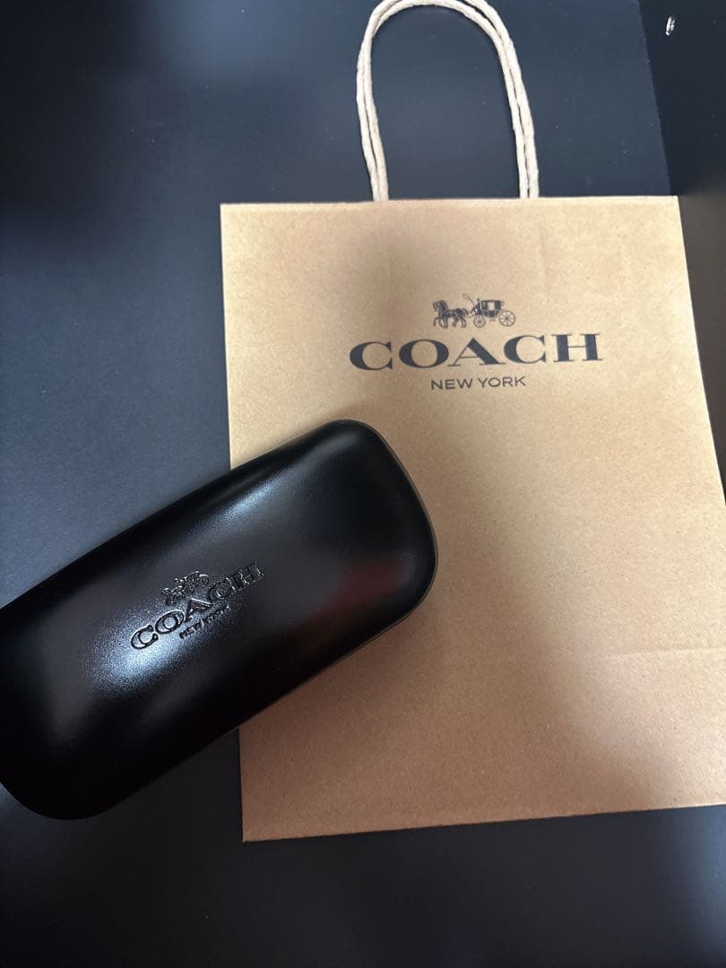COACH ブラック スクエアサングラス ケース付き