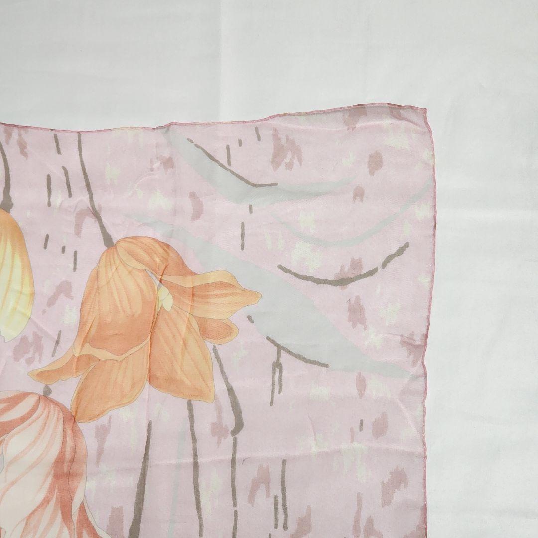 極美品 ★Ferragamo★ ストール シフォン 花柄 チューリップ ピンク