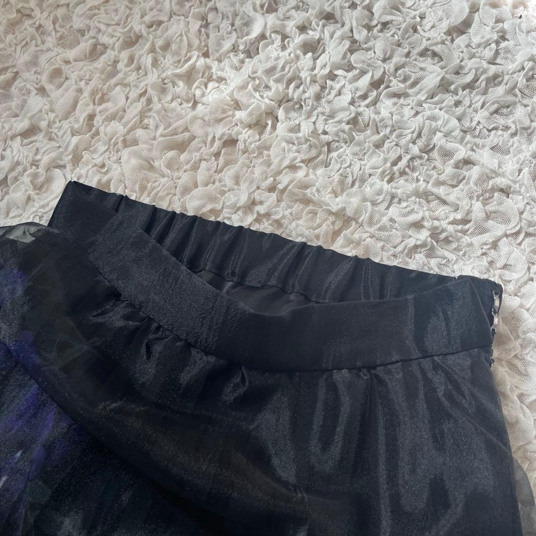 Ameri AMANDA SHEER PLEATS SKIRT S 花柄 シアー