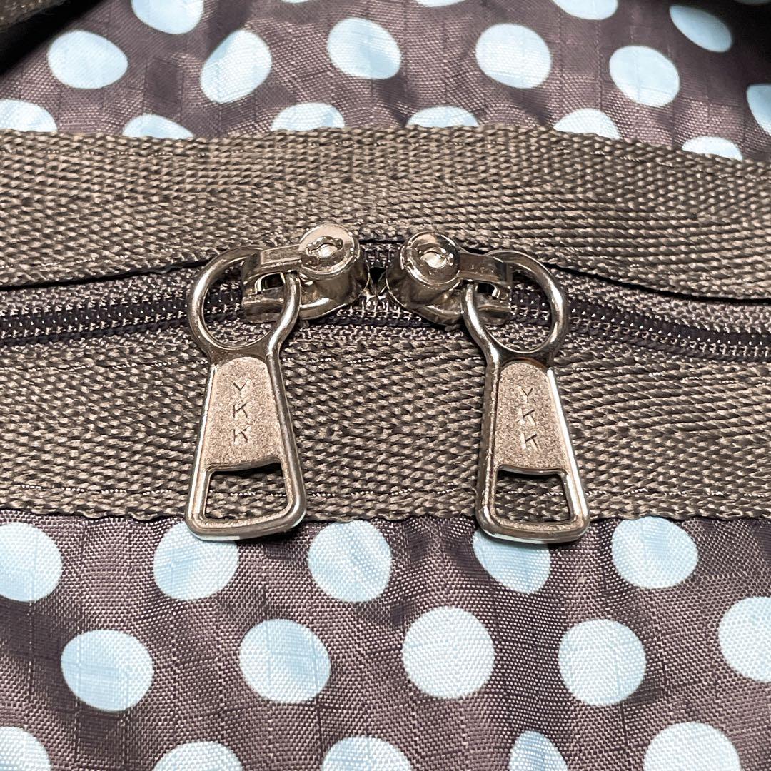 美品 大容量 2way レスポートサック ボストンバッグ ドット ブラウン XL