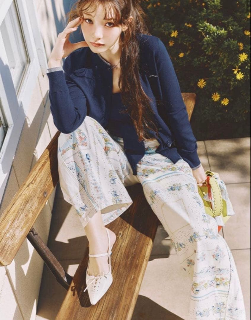 ダブルニーカーブワイドデニムパンツ