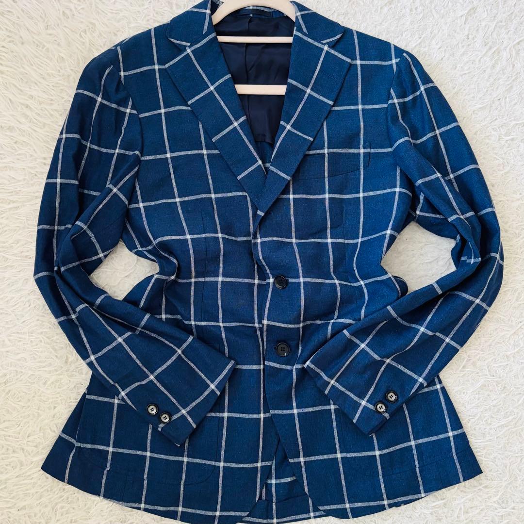 極美品✨リングジャケット春夏テーラードジャケット46 極上のシルク&リネン