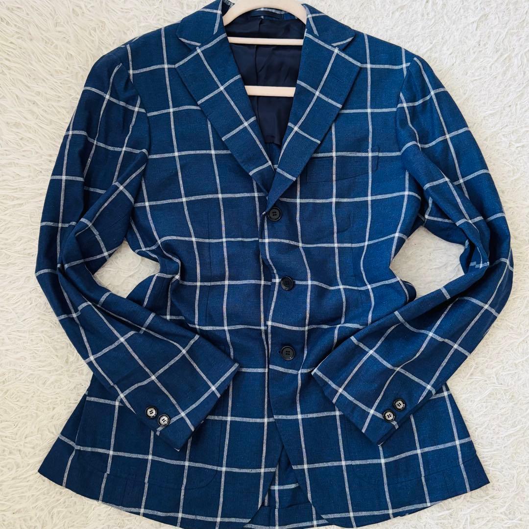極美品✨リングジャケット春夏テーラードジャケット46 極上のシルク&リネン