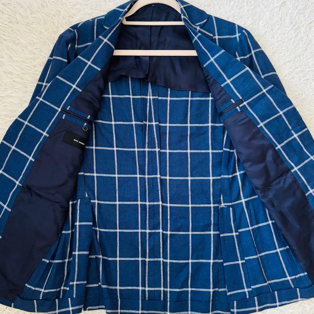 極美品✨リングジャケット春夏テーラードジャケット46 極上のシルク&リネン