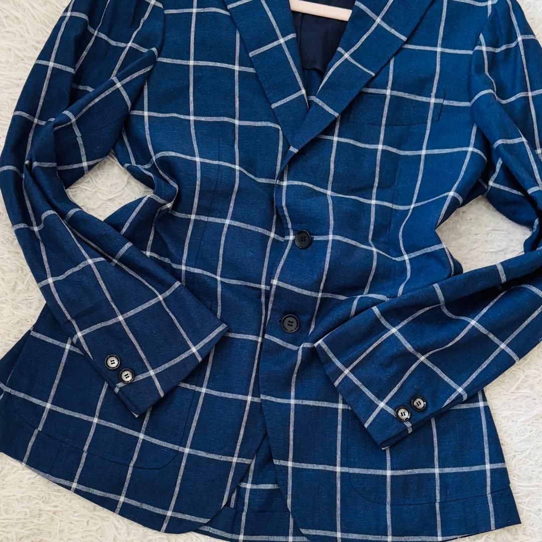 極美品✨リングジャケット春夏テーラードジャケット46 極上のシルク&リネン