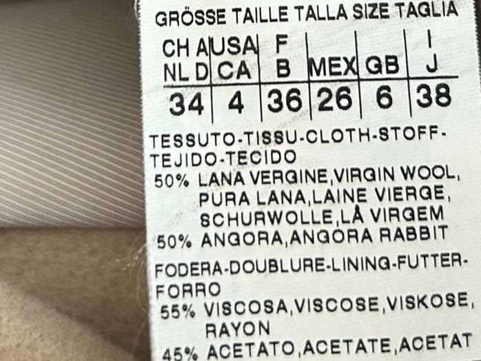 MAX MARA ロングコート アンゴラ ウール 銀タグ 裏地総柄