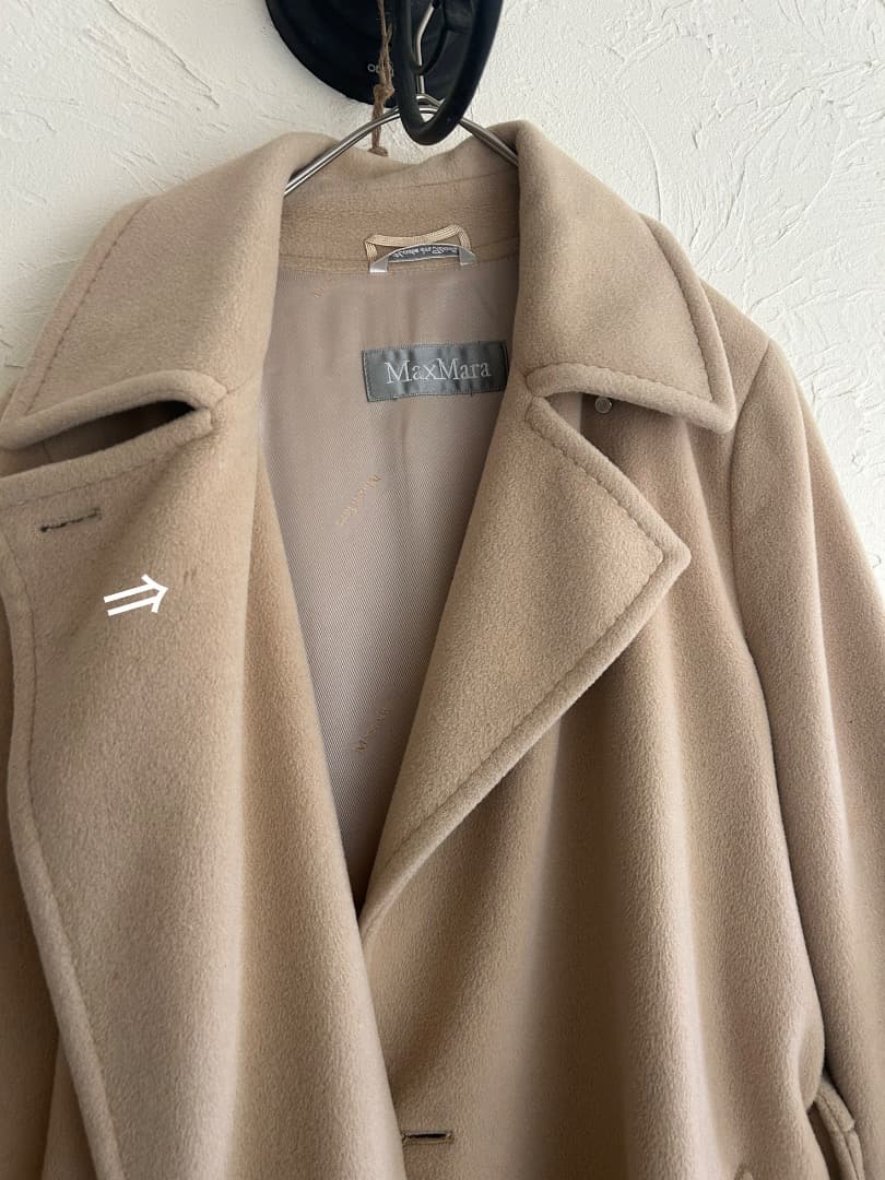 MAX MARA ロングコート アンゴラ ウール 銀タグ 裏地総柄