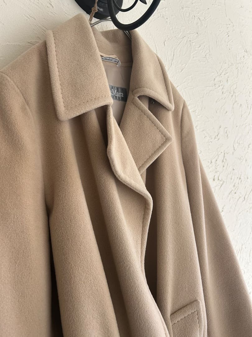 MAX MARA ロングコート アンゴラ ウール 銀タグ 裏地総柄
