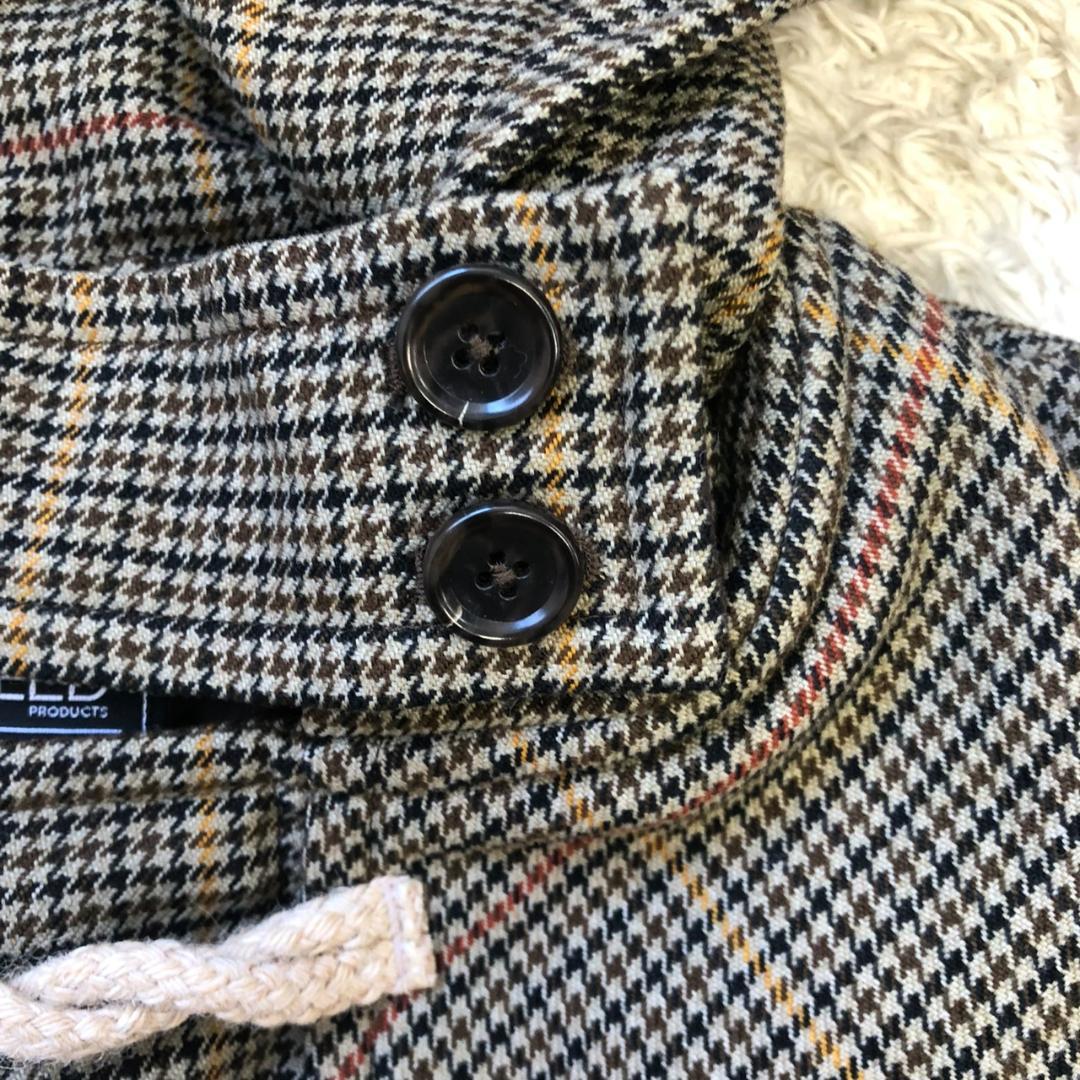《 BEAMS ビームス 》 メンズ ダッフルコート Ⅼ グレー チェック
