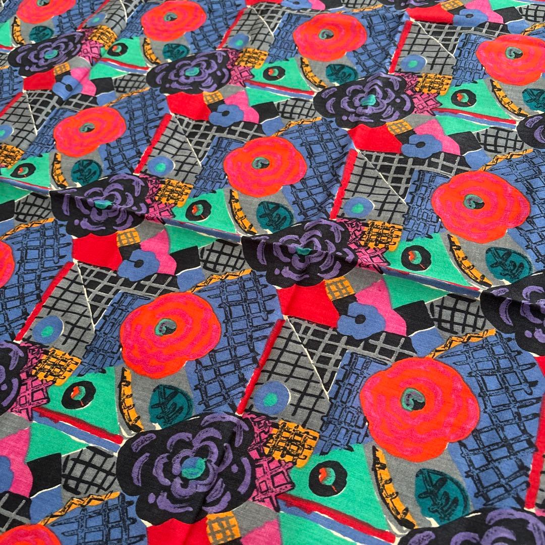 イングランド製　LIBERTY ウール　ショール　リバティ　花柄　英国製