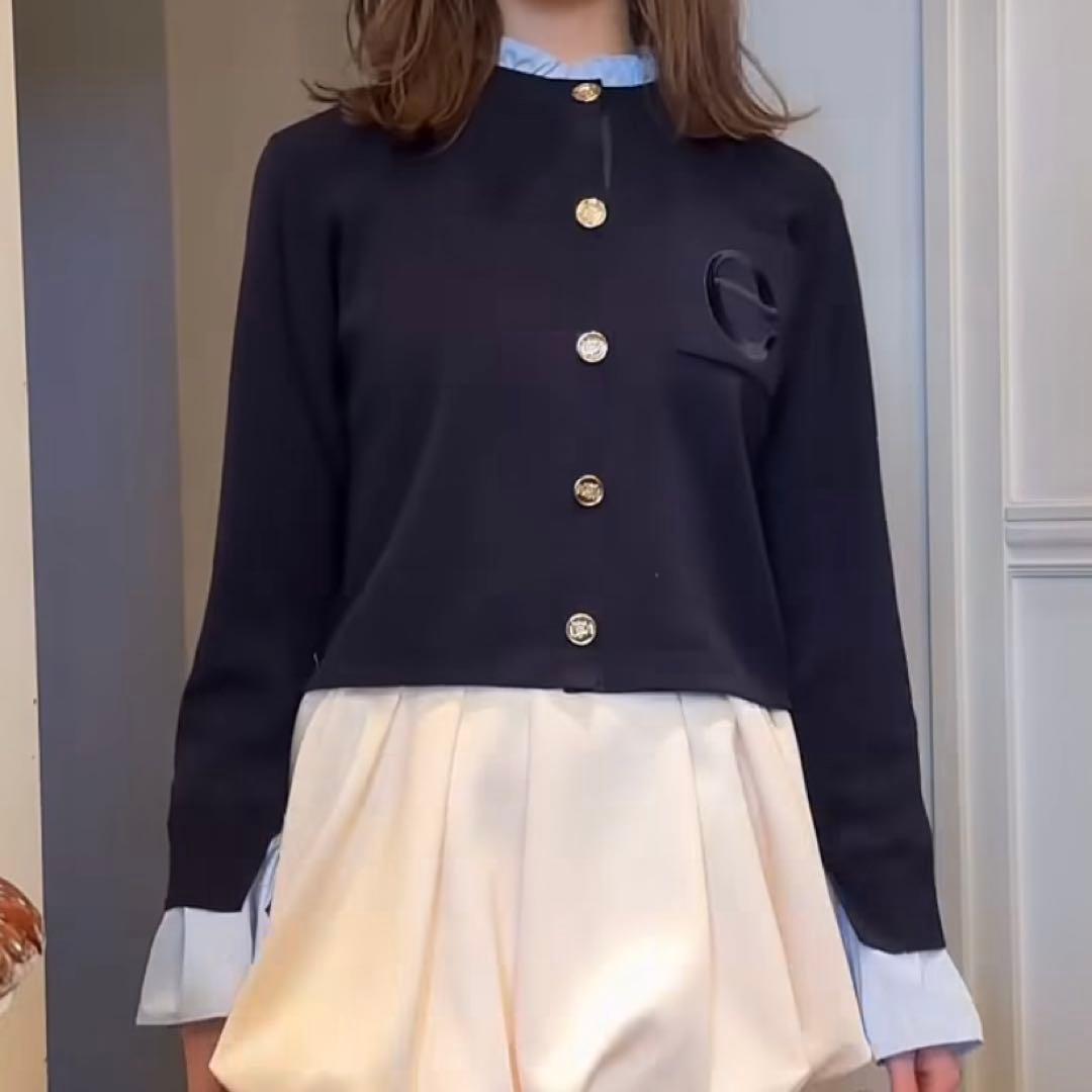 Attached collar ニット カーディガン eimy