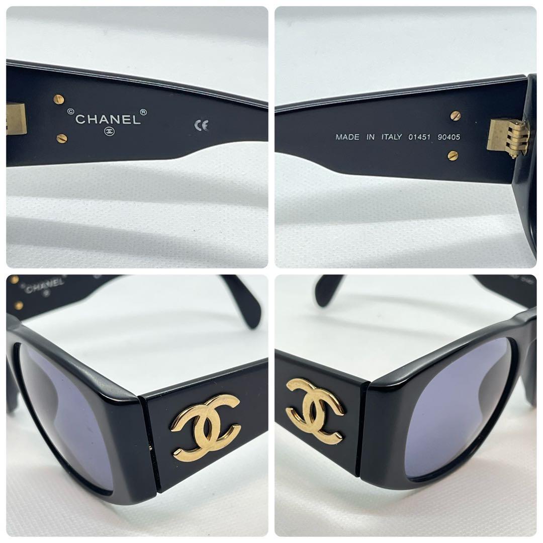 一点物 CHANEL ゴールドロゴ ブラック 01451 90405 サングラス