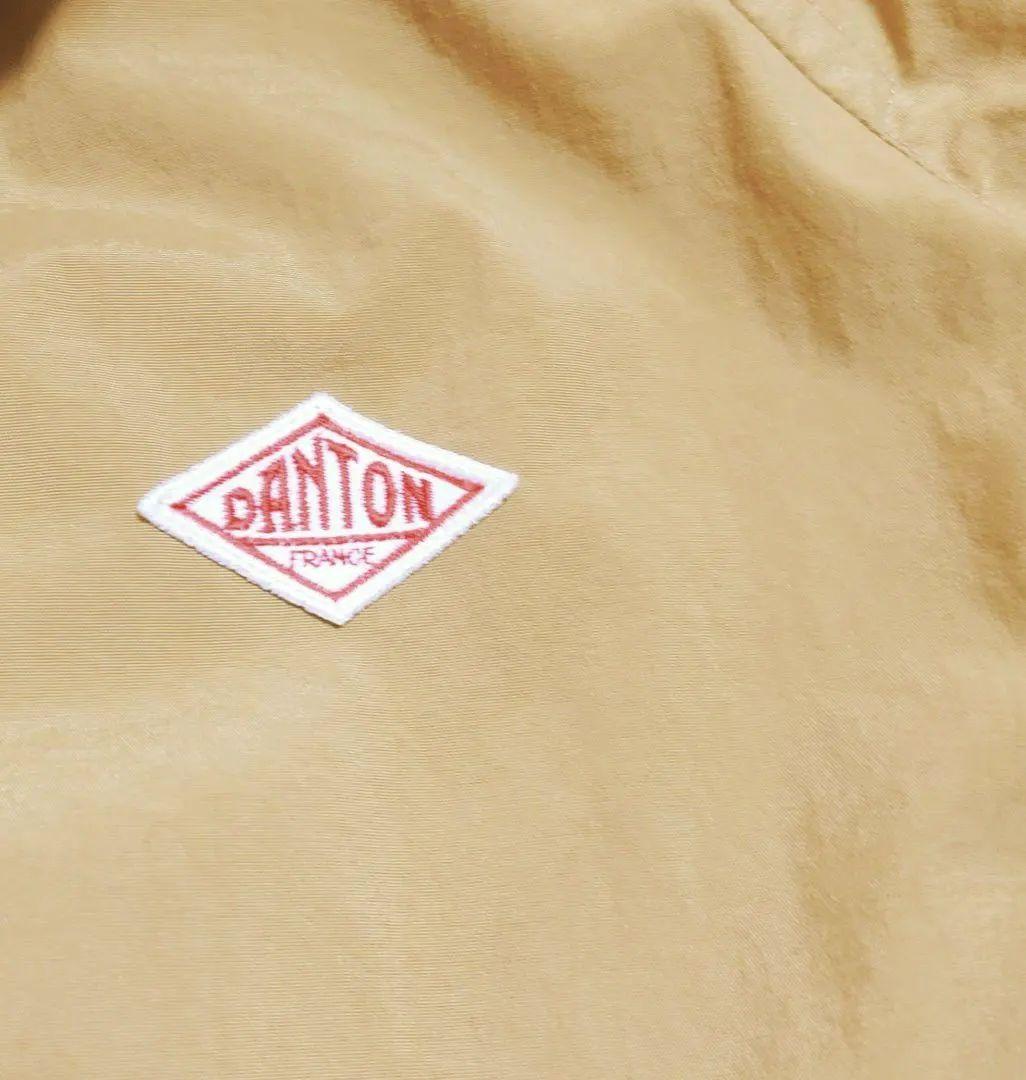DANTON ナイロンタフタ フーデット ロング コート キャメル 36