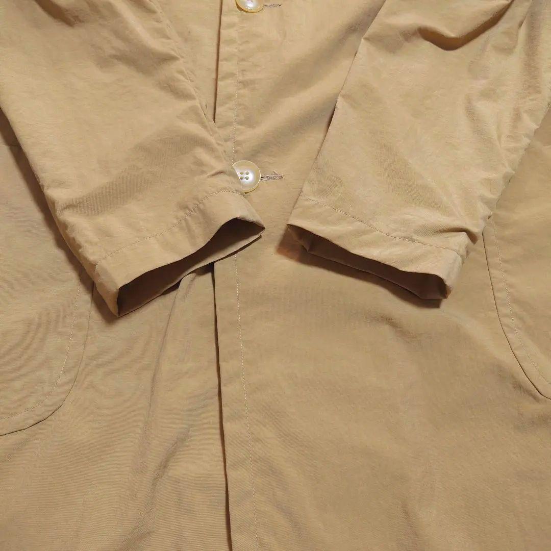 DANTON ナイロンタフタ フーデット ロング コート キャメル 36