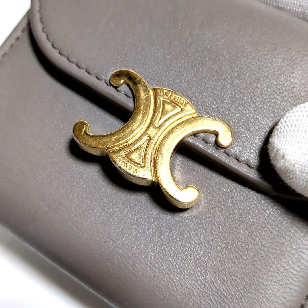 ✨CELINE✨マカダム トリオンフ スモール トリフォールドウォレット グレー
