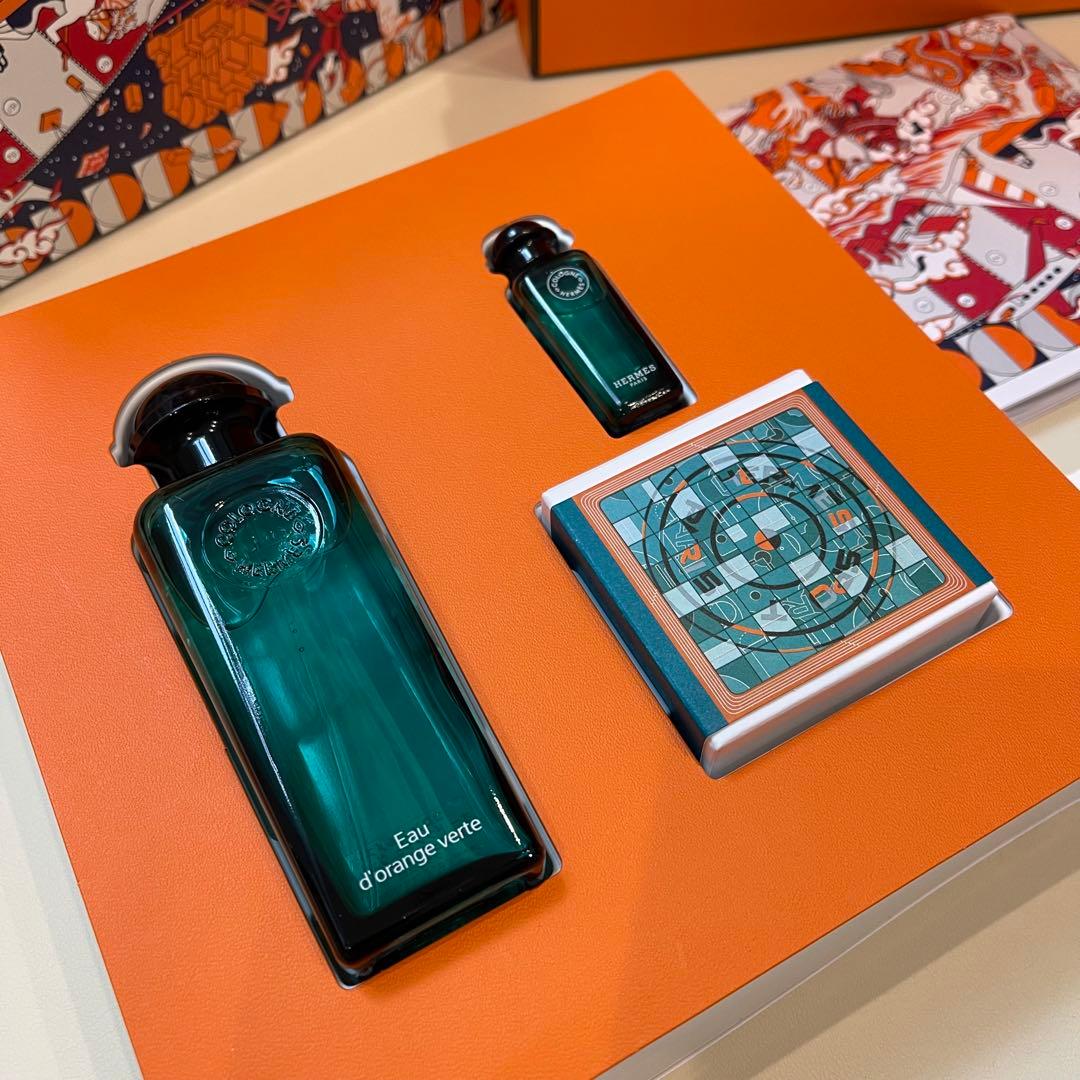 美品✨HERMES オードランジュヴェルト 香水 石鹸 セット オレンジ 箱