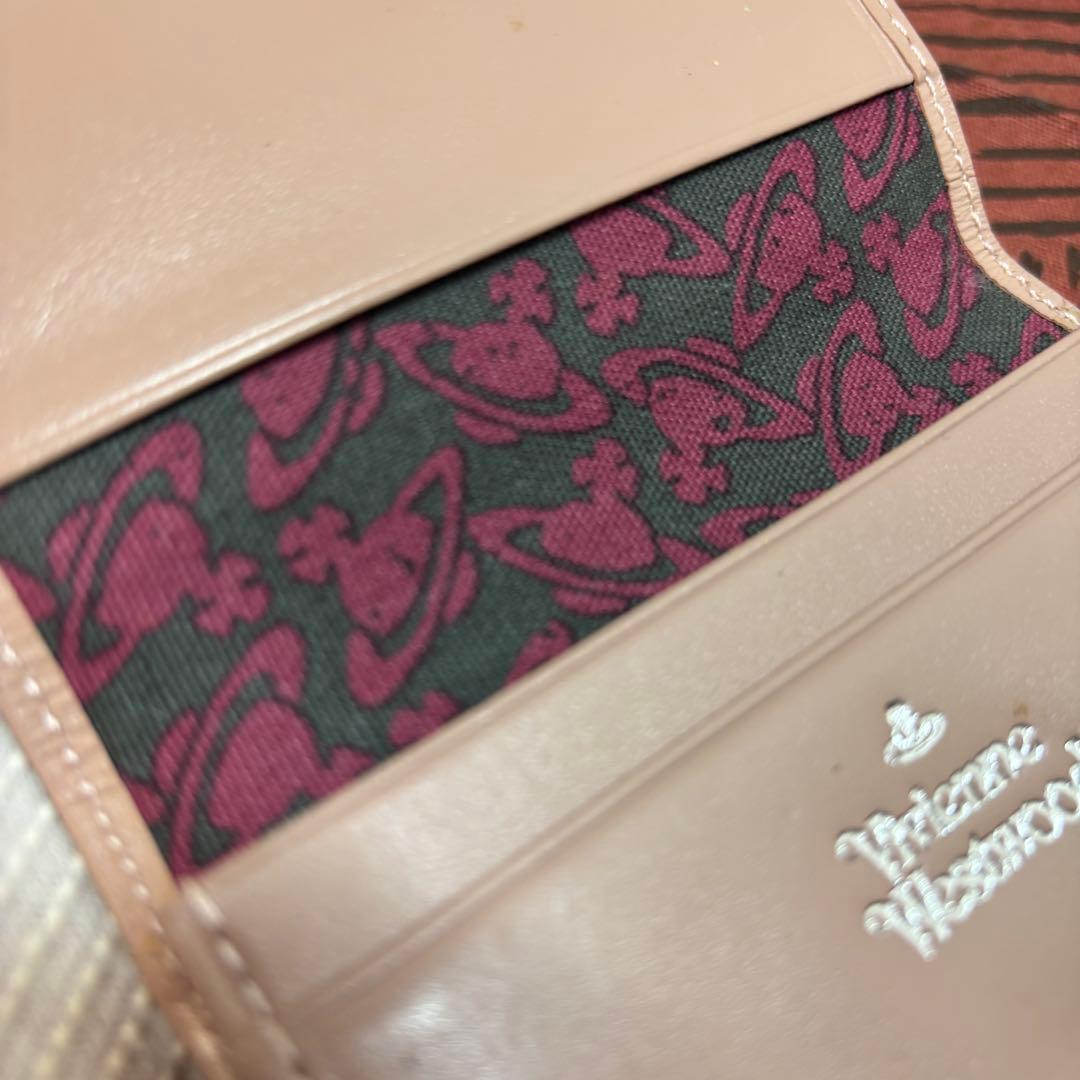 Vivienne Westwoodピンク名刺入れ メタルロゴ ピンクベージュ
