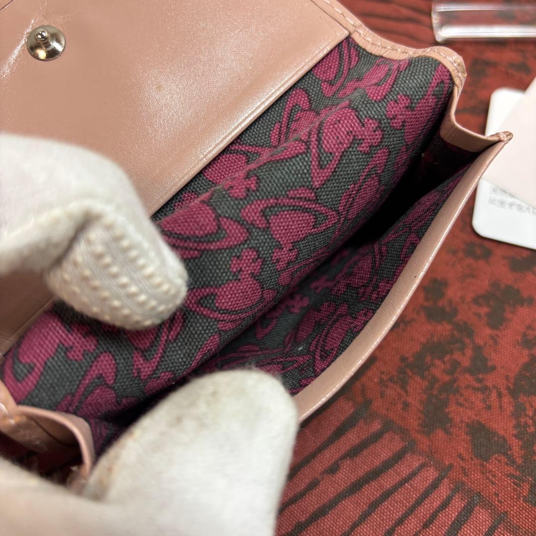 Vivienne Westwoodピンク名刺入れ メタルロゴ ピンクベージュ
