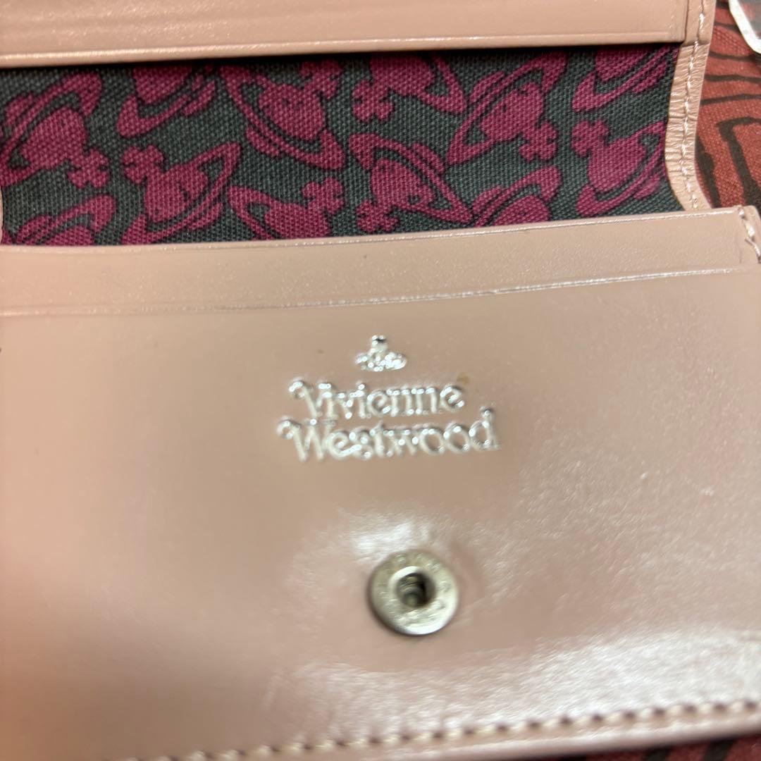 Vivienne Westwoodピンク名刺入れ メタルロゴ ピンクベージュ