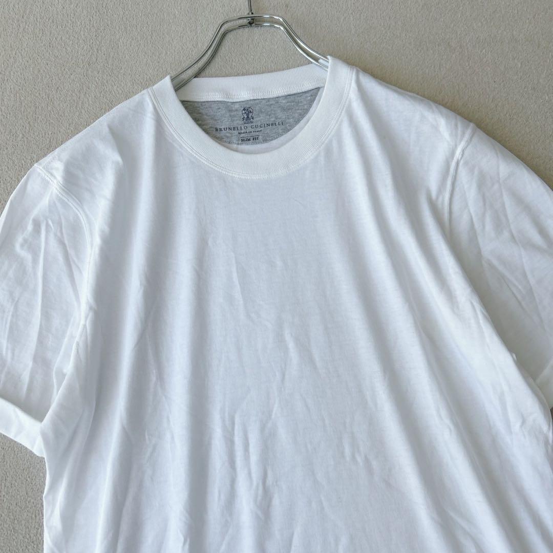 ブルネロクチネリ　半袖　Tシャツ　カットソー　ホワイト　L