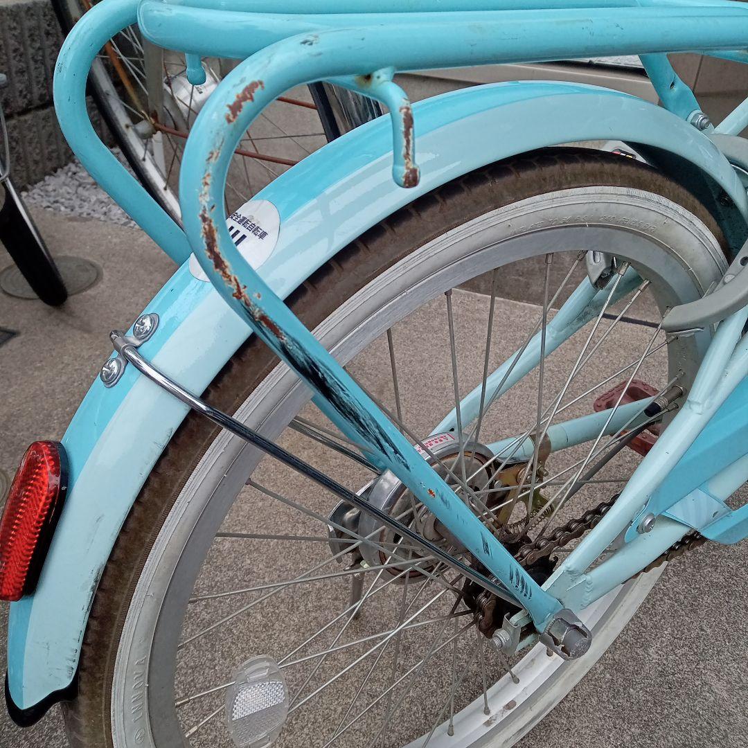 水色 子供用自転車20インチ ピンクバスケット　付き