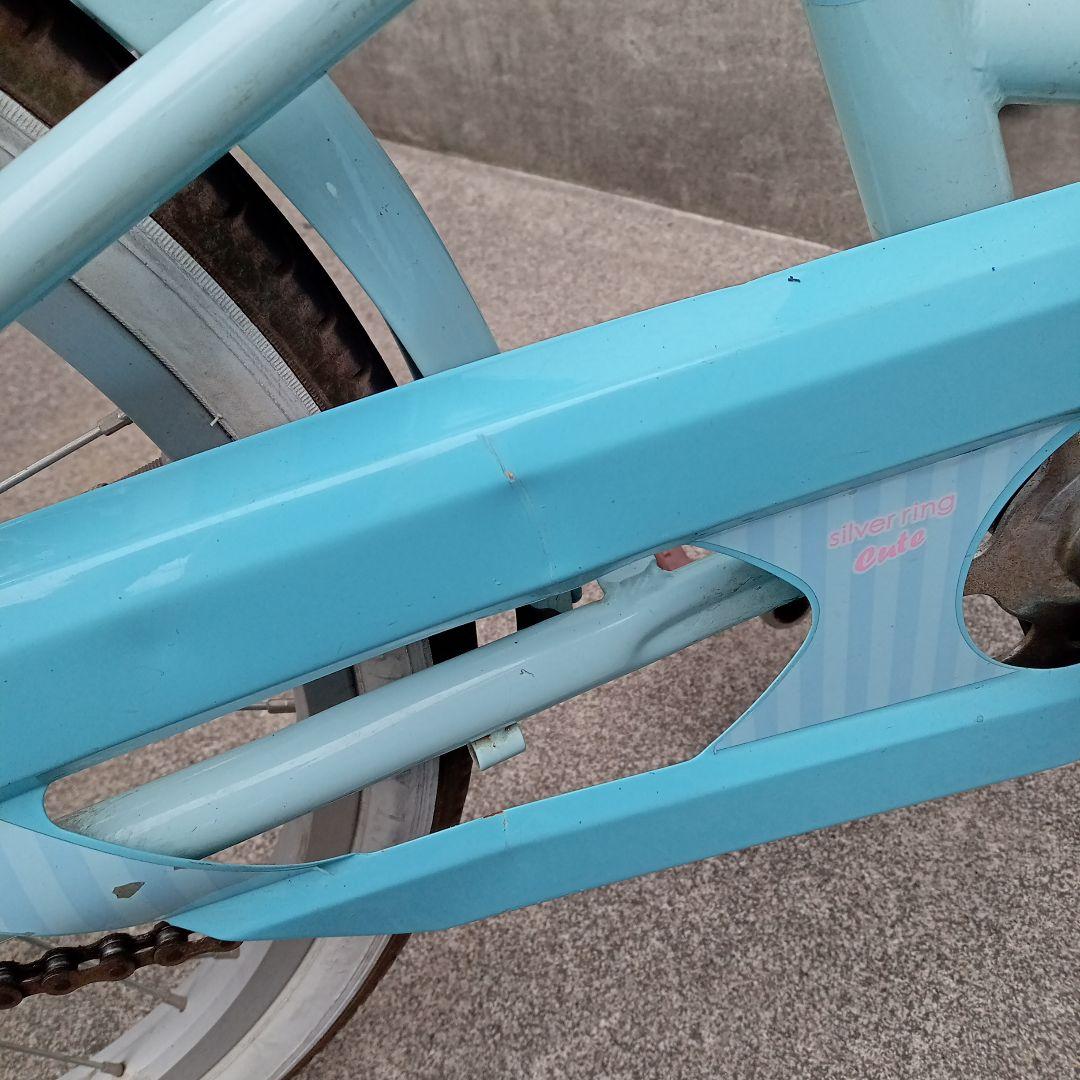 水色 子供用自転車20インチ ピンクバスケット　付き