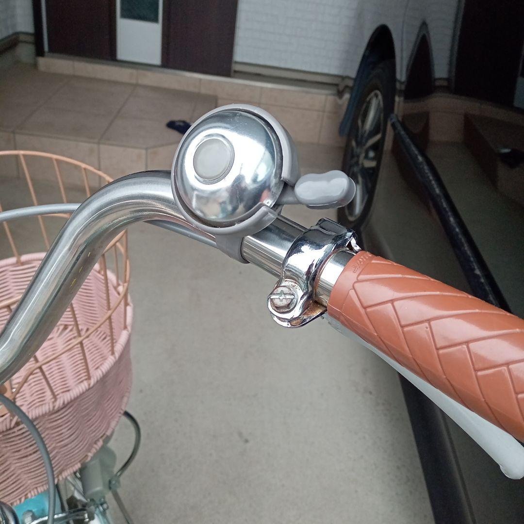 水色 子供用自転車20インチ ピンクバスケット　付き