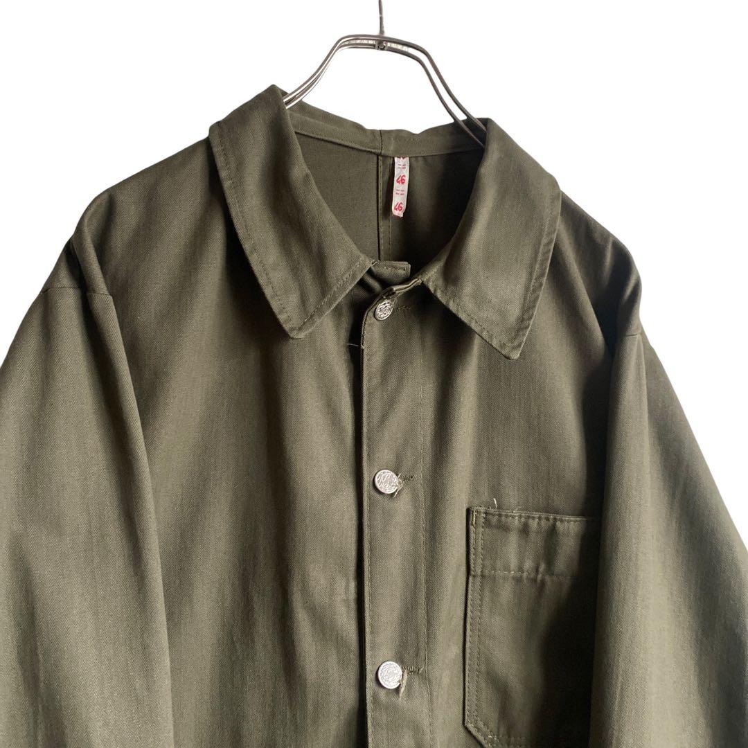 60s French vintage ヘリンボーンツイル カバーオールジャケット