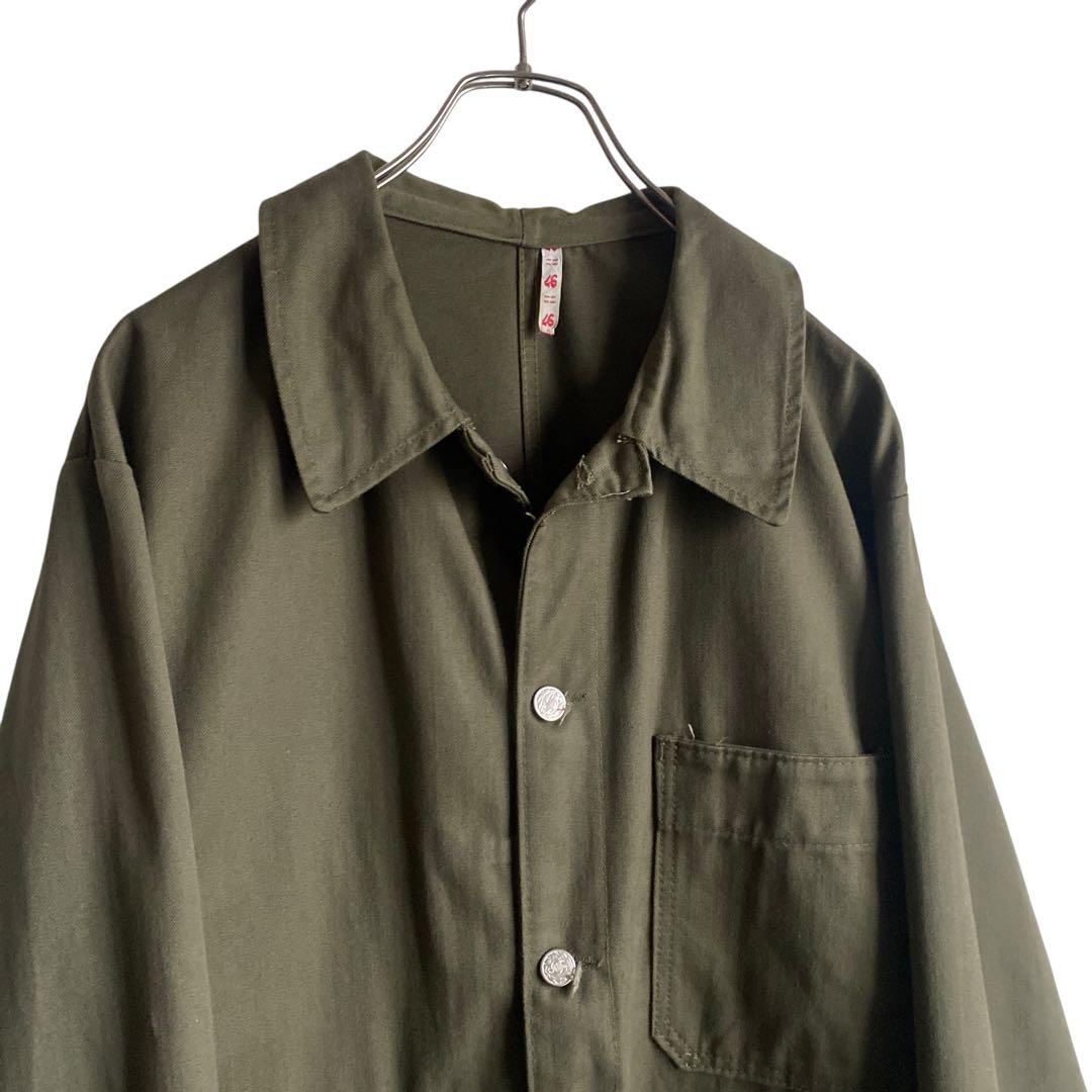60s French vintage ヘリンボーンツイル カバーオールジャケット
