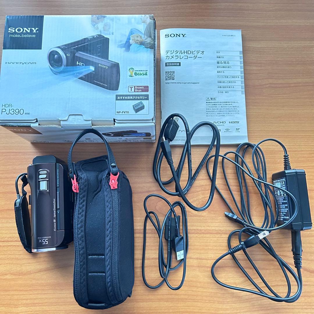 美品SONY handycam HDR-PJ390プロジェクター内蔵ビデオカメラ
