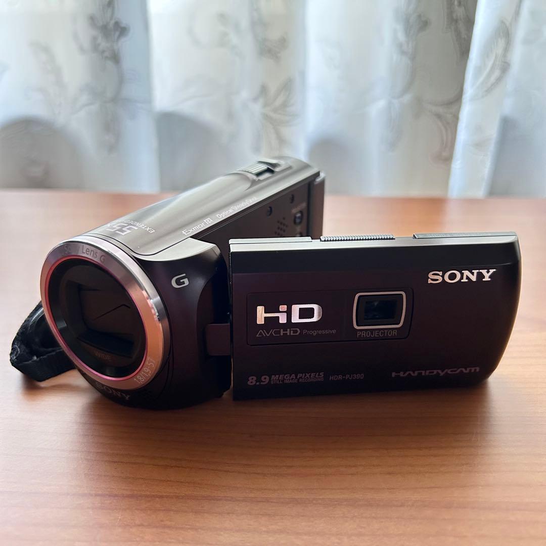 美品SONY handycam HDR-PJ390プロジェクター内蔵ビデオカメラ