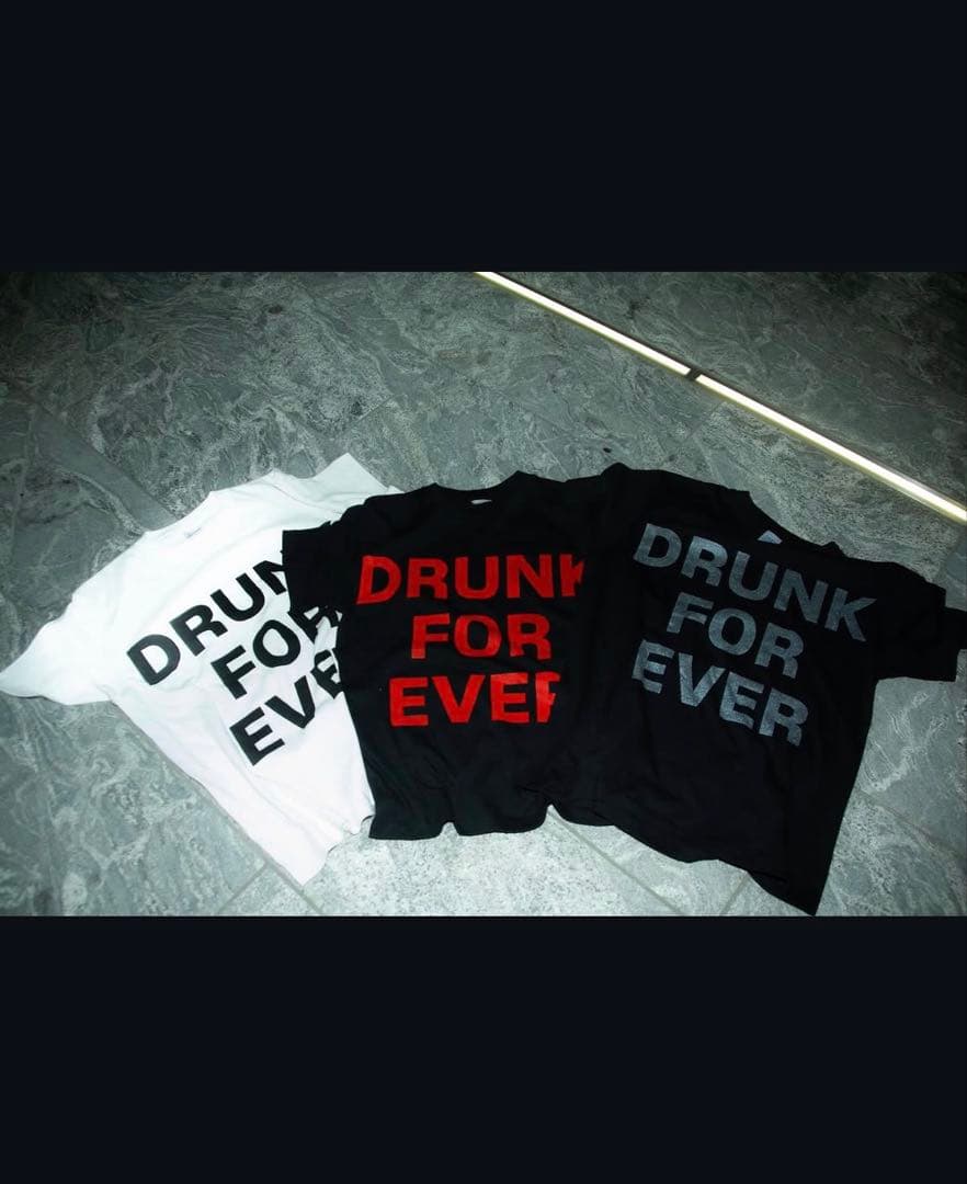 DRUNK FOR EVER Tシャツ　白Mサイズ