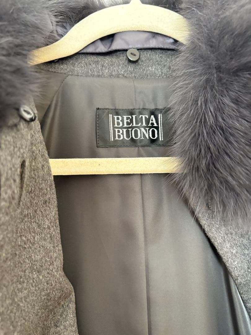 【美品】カシミア100% ロングコート BELTABUONO