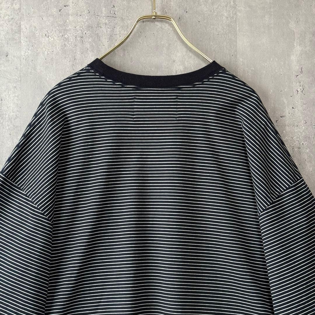 N!ce Shop ナイスショップ ボーダーTシャツ 紺白 M オーバーサイズ