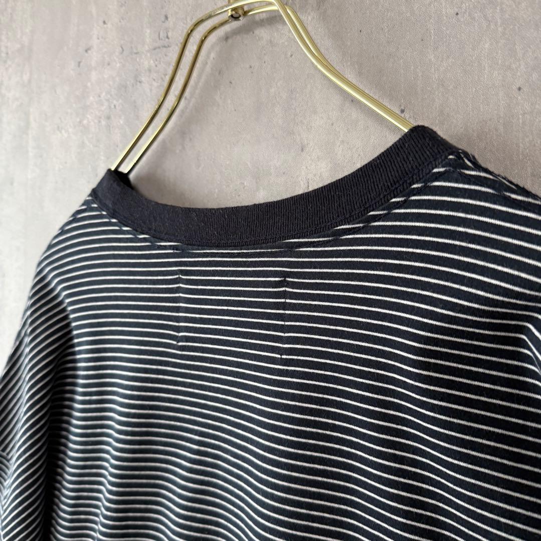 N!ce Shop ナイスショップ ボーダーTシャツ 紺白 M オーバーサイズ