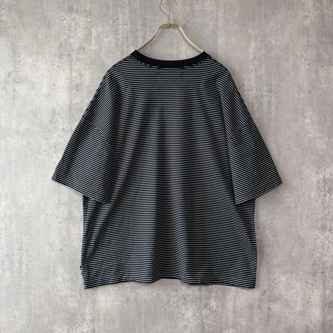N!ce Shop ナイスショップ ボーダーTシャツ 紺白 M オーバーサイズ