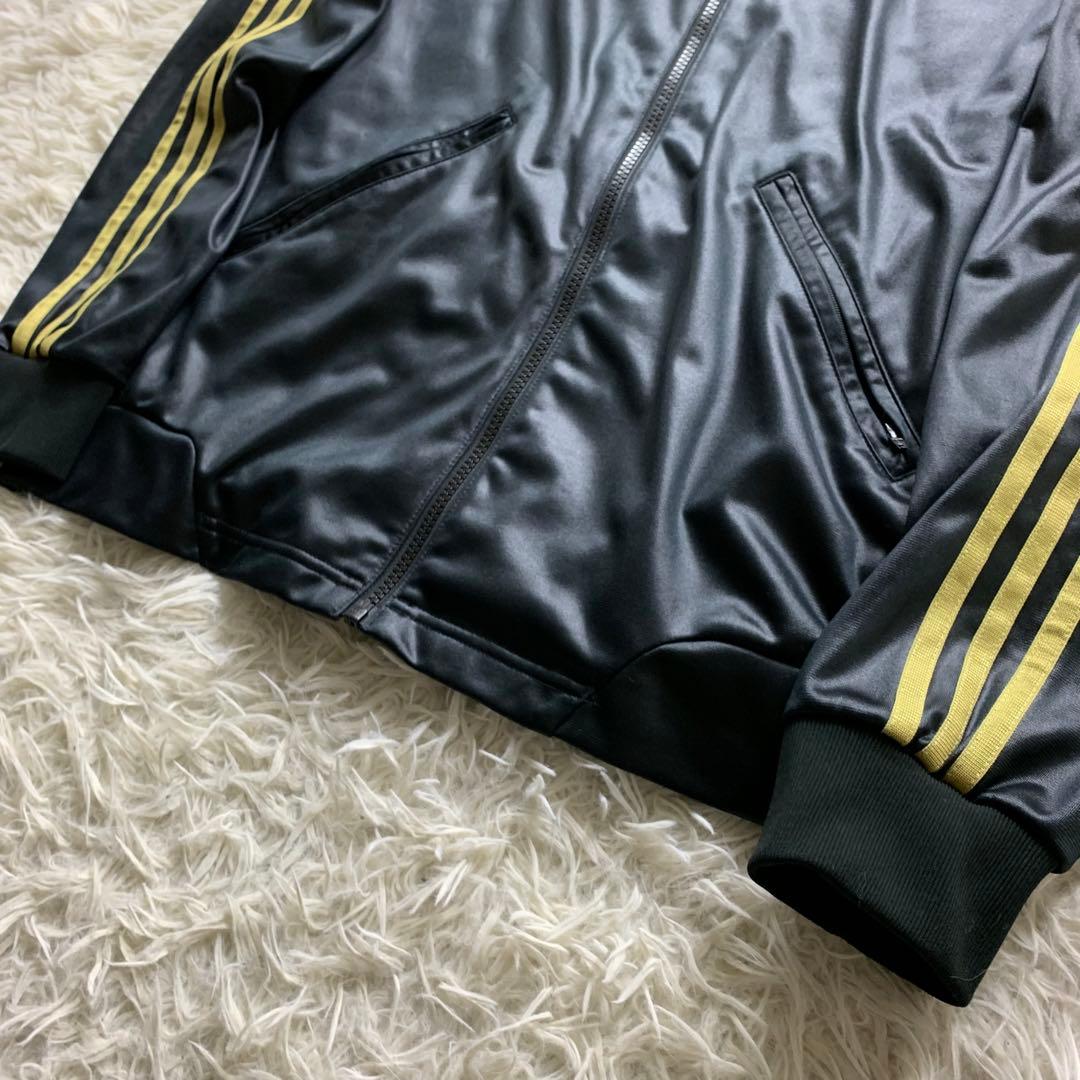 極美品■アディダス adidas ジャージ セットアップ 黒 金 L