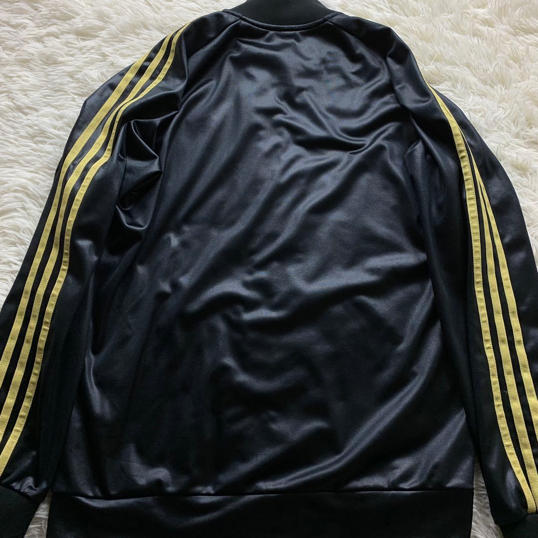 極美品■アディダス adidas ジャージ セットアップ 黒 金 L